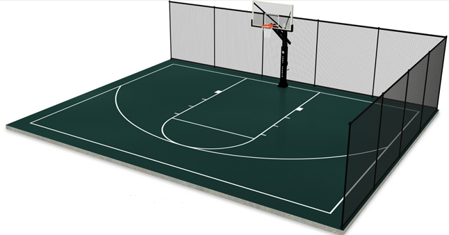 Chain link mesh vinyl coated portable fence for basket ball court